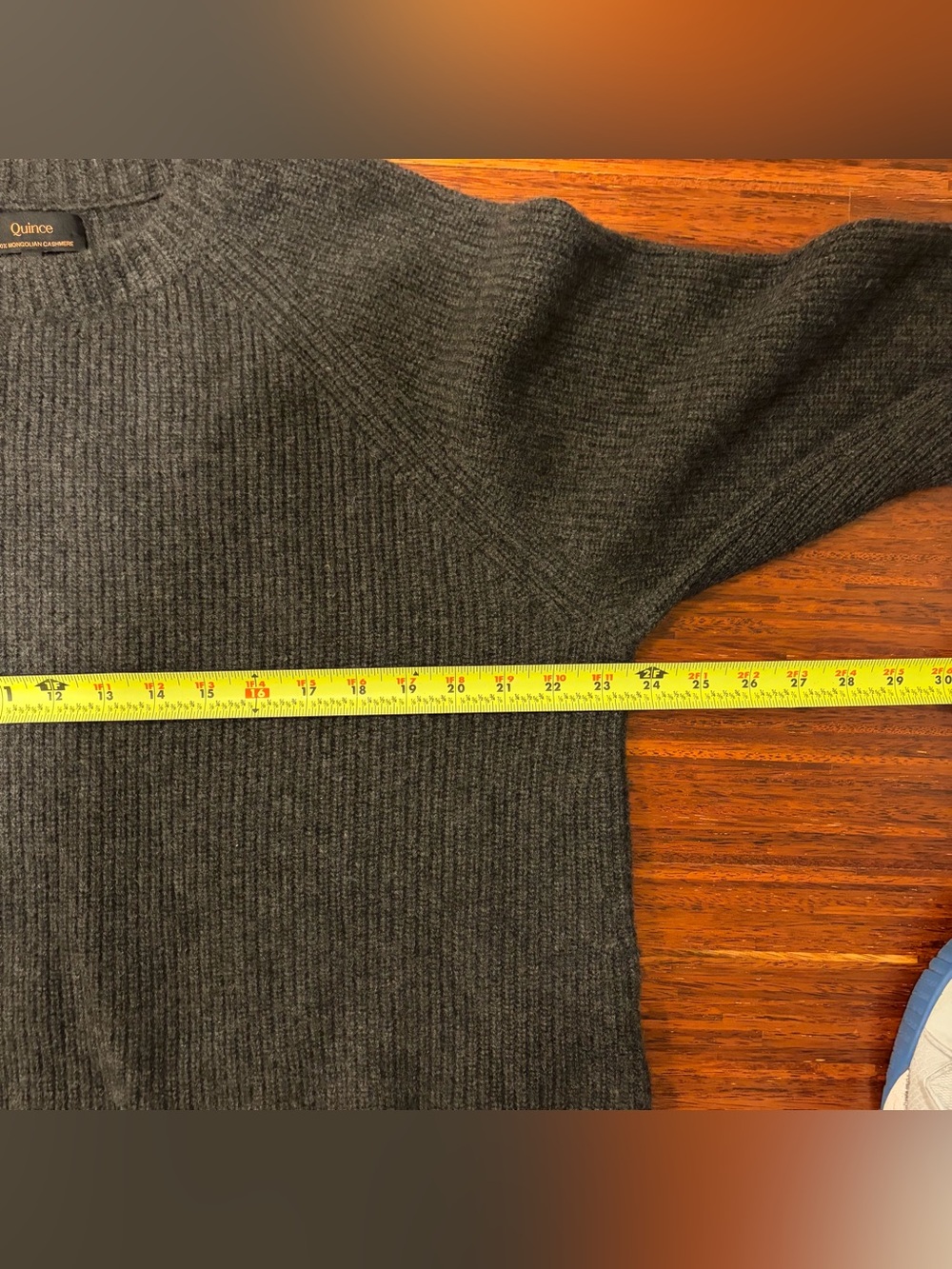 Quince Charcoal Grey 100% Mongolian Cashmere Fisherman Rib Crewneck Sweater XL - Picture 5 of 7